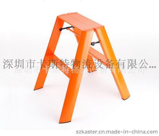 卡斯特厂家热销橙色ML2.0-2家庭优质铝梯 铝型材折叠铝梯子